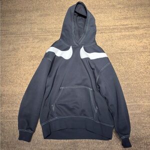 Nike Double Swoosh Hoodie – Black & White – Size Medium Men